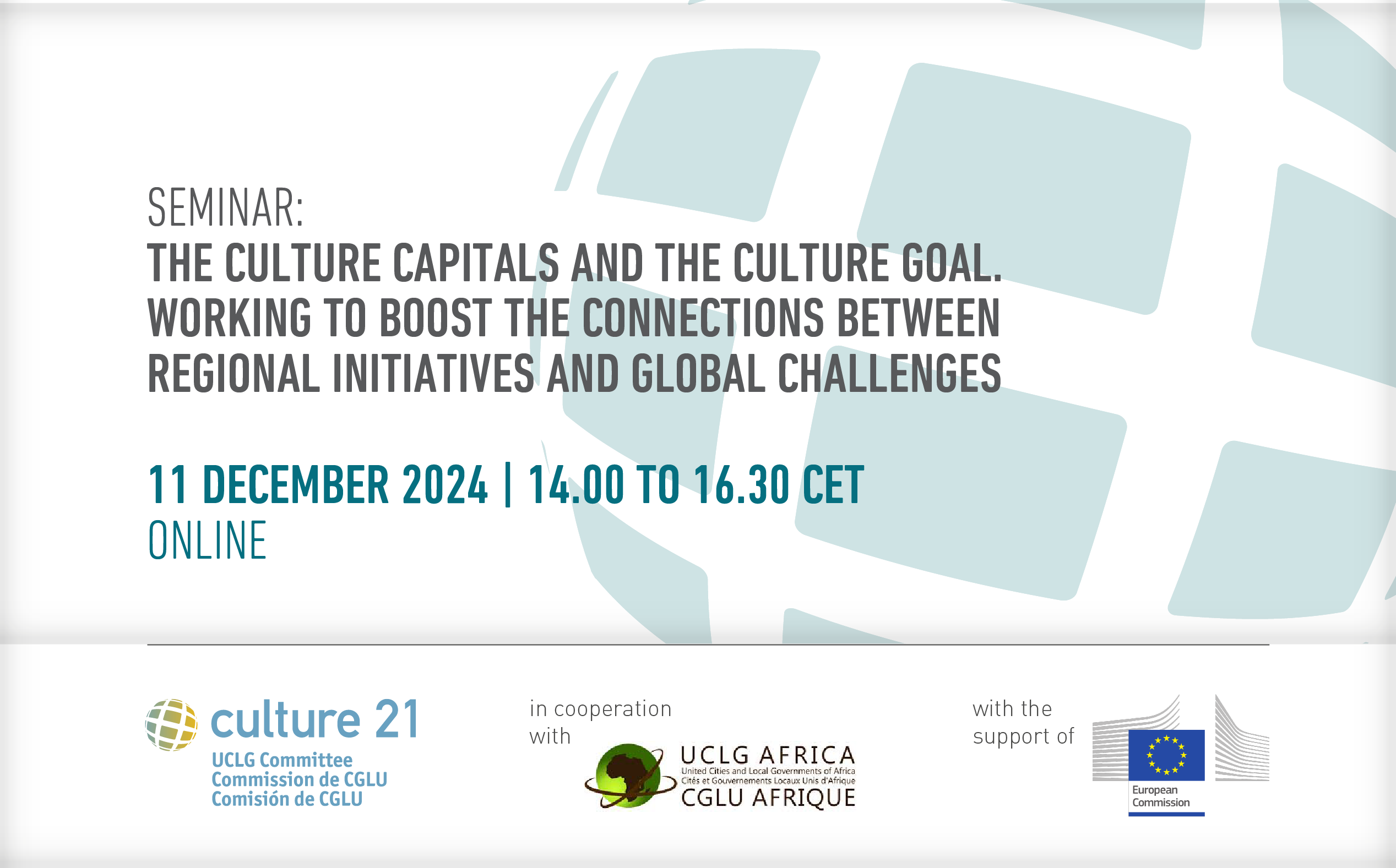 Seminar: Capitals of Culture and the Culture Goal