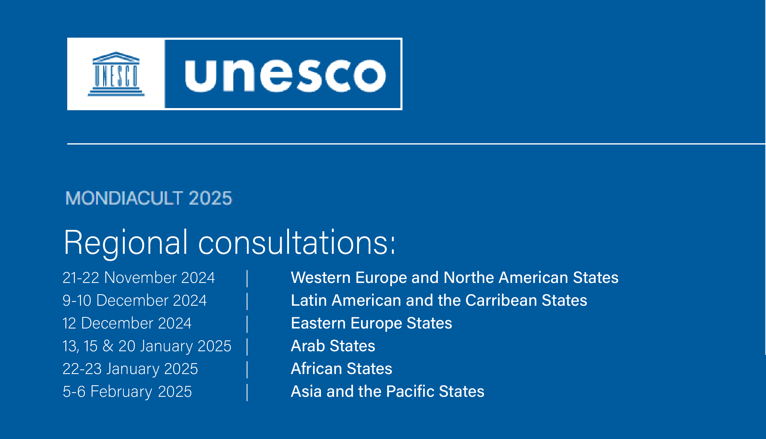Mondiacult 2025 Regional Consultations