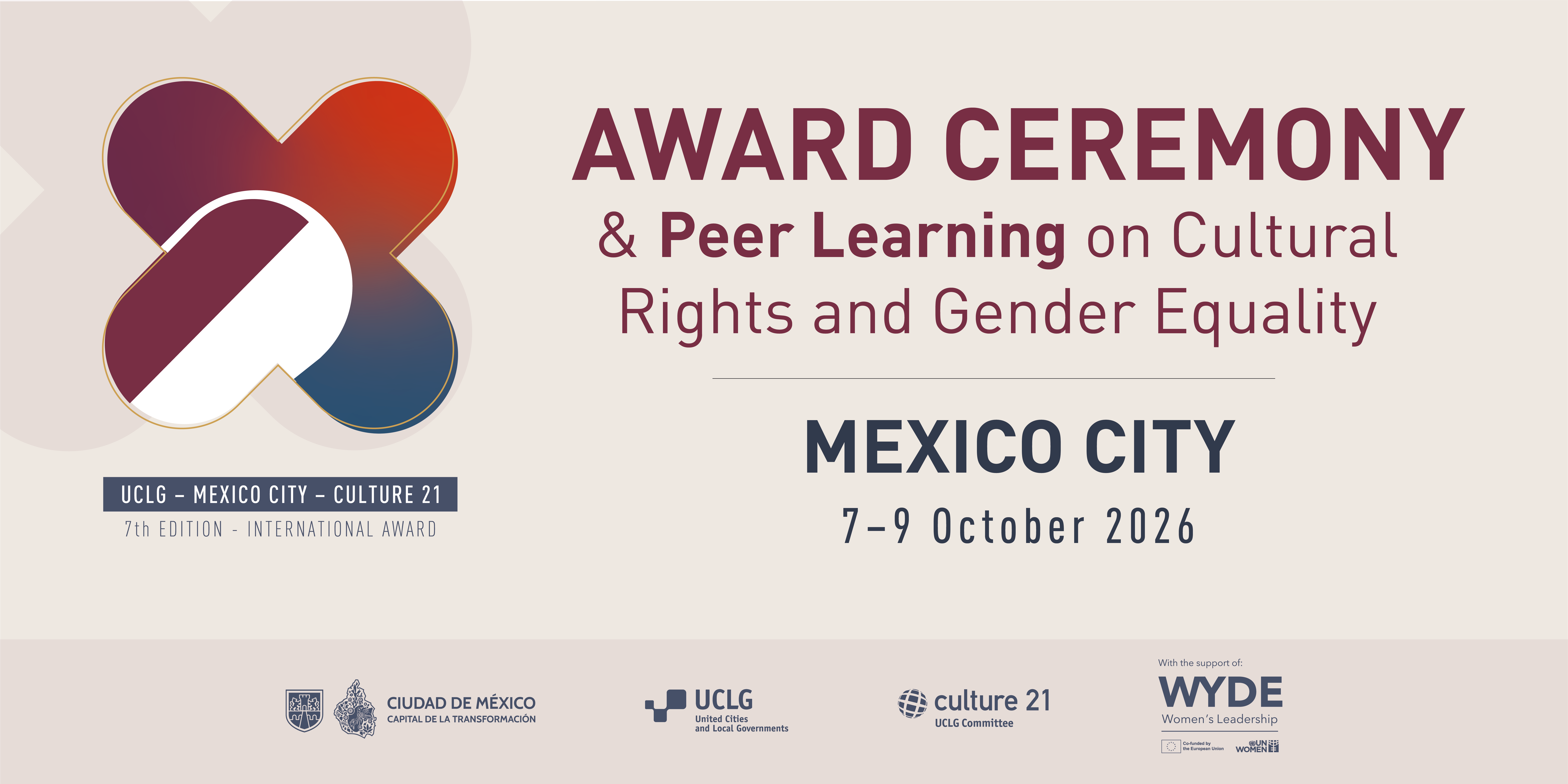 Ceremony and peer-learning exercise banner with dates (7-9 october 2026)