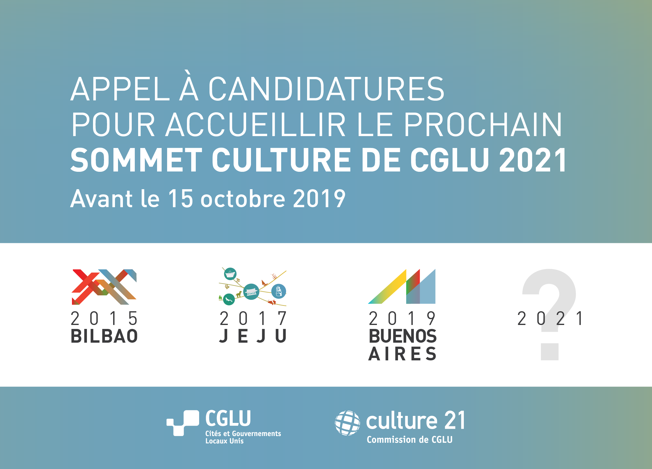 Sommet Culture de CGLU en 2021 - Appel à candidatures