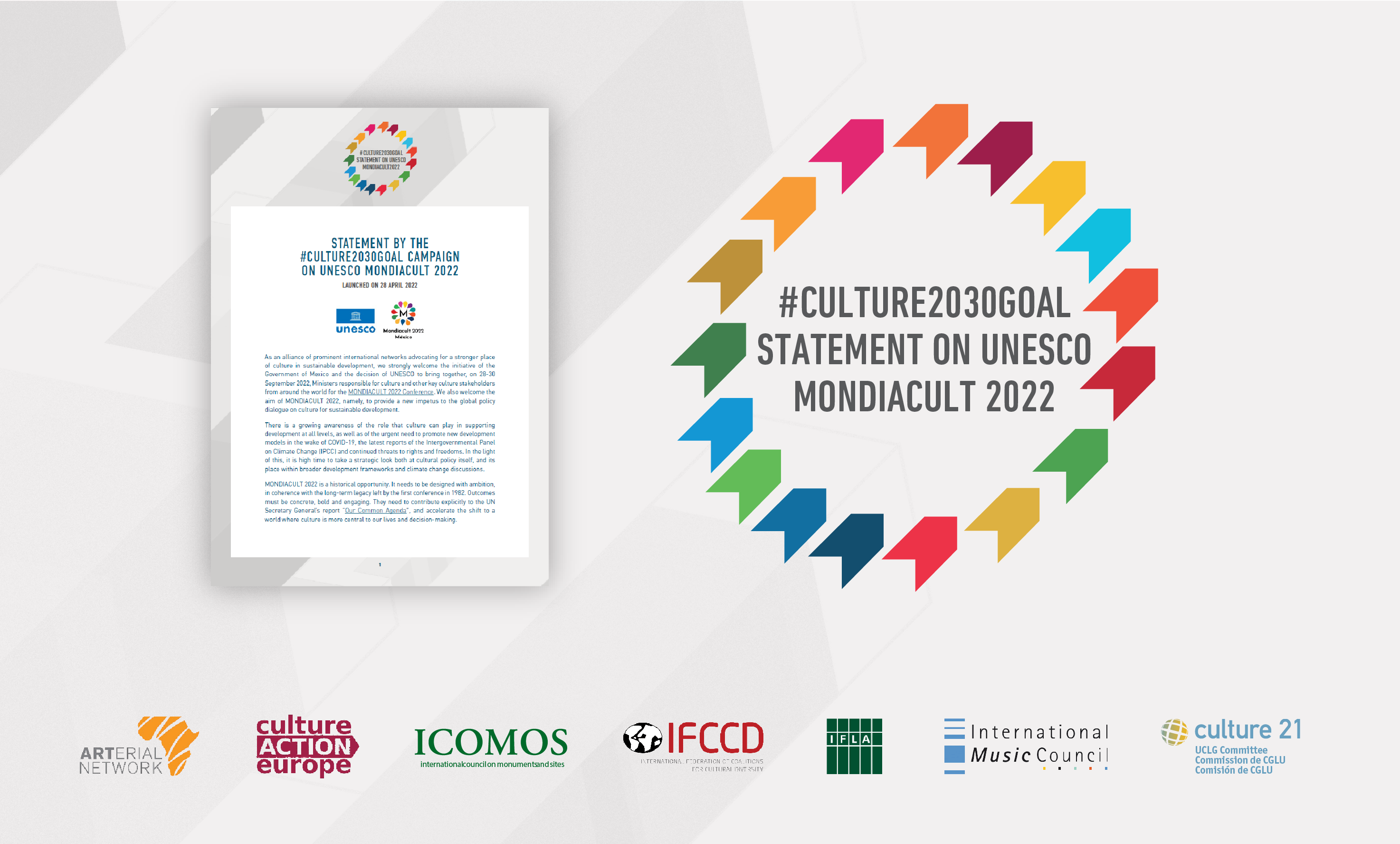 #culture2030goal Statement on UNESCO Mondiacult 2022