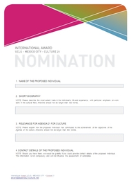 Nomination form caption